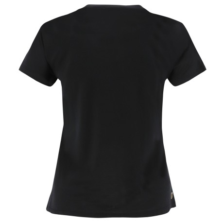 T-shirt Donna Stampa Allover oro fantasia-nero davanti