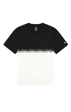 T-Shirt Uomo Color Block bianco-nero davanti