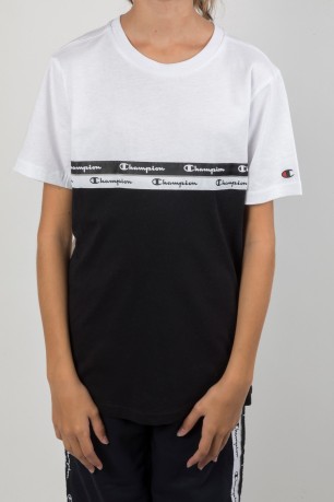 T-shirt Bambino Bicolore Logo bianco-nero davanti