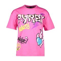 T-Shirt Ragazza Graffiti rosa davanti