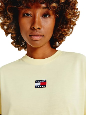 T-Shirt Donna Badge gialla davanti