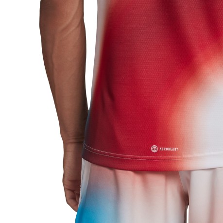 T-Shirt Tennis Uomo Melbourne rosso-fantasia fronte