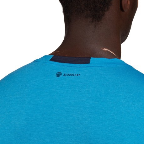 T-Shirt Uomo Designed for Training azzurra fronte