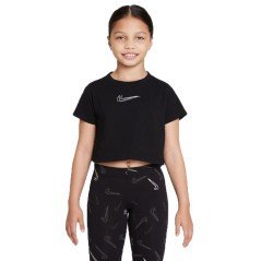 T-Shirt Junior Cropped Dance nera indossata fronte