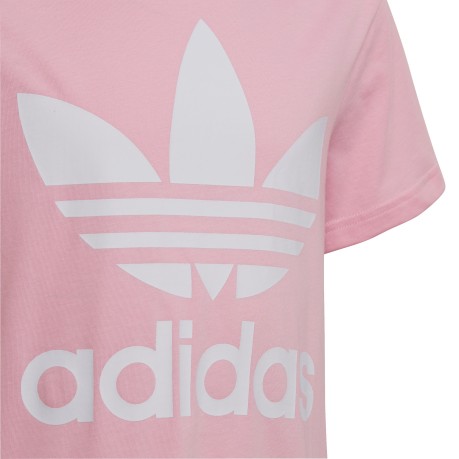 T-Shirt Junior Trefoil rosa-bianco fronte