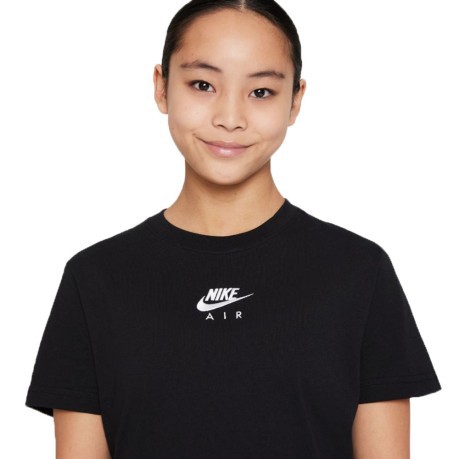 T-Shirt Junior Nike Air Logo nera indossata fronte