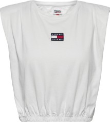 T-Shirt Donna Crop Distintivo bianca fronte