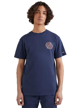 T-Shirt Uomo Logo Circolare blu fronte