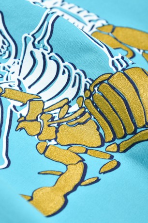 Maglietta Ragazzo Scheletri e Scorpione fronte azzurro