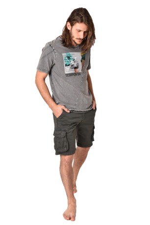 T-Shirt Uomo Teschio su Skate fronte grigio