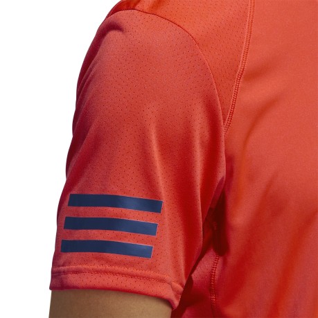 T-Shirt Uomo Club 3 Stripes mezza figura fronte rosso