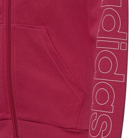 Hoodie Ragazza Essentials Full-Zipfronte rosa