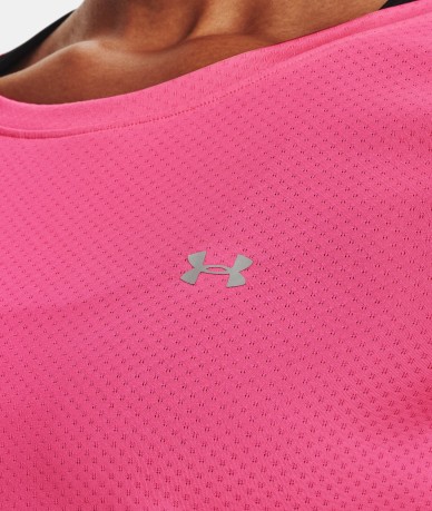 T-Shirt Donna HeatGear Manica Corta fronte rosa