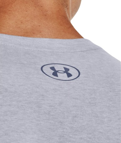 T-Shirt Uomo Training Overlay Manica Corta mezza figura fronte grigio 