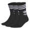 Calze 3-Strpes Mid 3\/4 fronte nero-bianco 