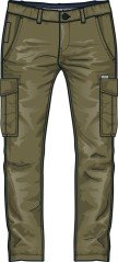 Pantalone Uomo Scanton Dobby Cargo fronte verde