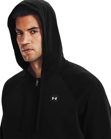 Felpa Uomo Rival Fleece Full-Zip Logo fronte nero