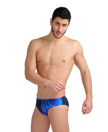 Costume Uomo Slip Swim Brief Placement fronte blu-azzurro