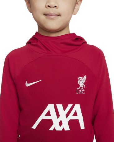 Felpa Calcio Bambino con Cappuccio Liverpool FC Academy Pro fronte rosso-bianco 