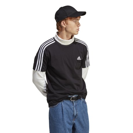 T-shirt Uomo Essentials Single Jersey 3-Stripes grigio fronte