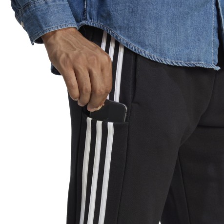 Pantaloni Uomo Essentials 3-Stripes nero bianco fronte