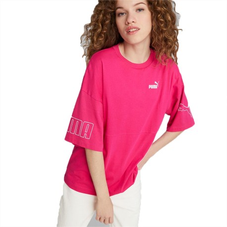 T-shirt Donna Power Colorblock rosa fronte