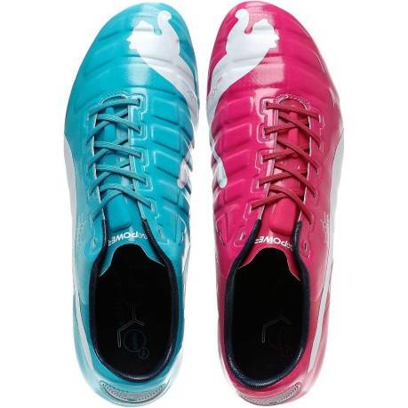 Mens football boots Evopower 1 Tricks FG Pink blue - Puma