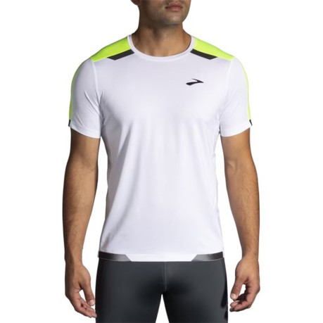 T-shirt Running Uomo Run Visible Short Sleeve bianco fronte