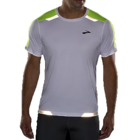 T-shirt Running Uomo Run Visible Short Sleeve bianco fronte