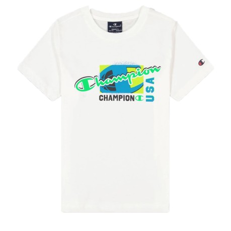 T-shirt Bambino Neon Spray bianco fronte