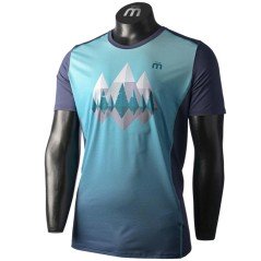T-Shirt Trekking Uomo Giro Super Fresh blu fantasia fronte