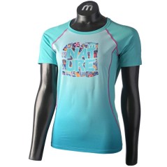 T-Shirt Trekking Donna Giro Super Fresh Azzurro Fantasia fronte