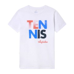 T-Shirt Tennis Uomo Cotone bianco fronte