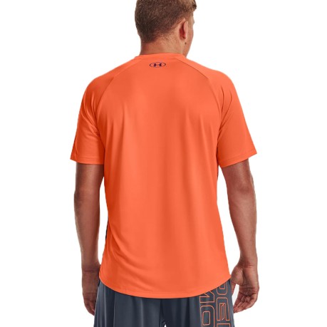 T-Shirt Uomo Ua Tech Fade arancio nero fronte