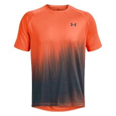 T-Shirt Uomo Ua Tech Fade arancio nero fronte