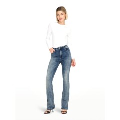 Jeans Casual Donna HighWaisted Flared - indossato fronte