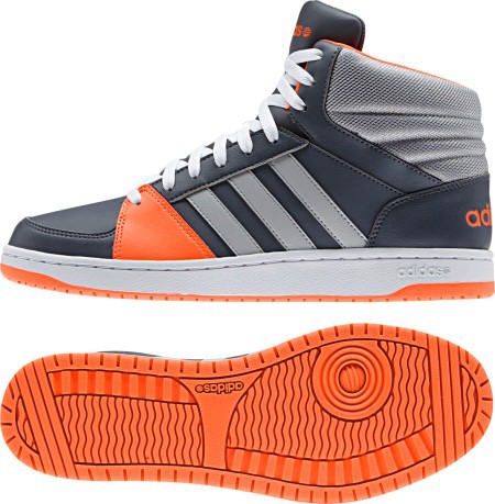 Mens shoes Vl Hoops Mid Neo colore Grey Orange - Adidas - SportIT.com