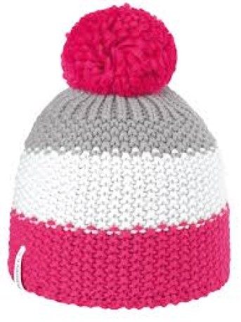 Chapeau de Ski Pom rose-blanc