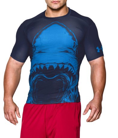 T-shirt beast compression shark uomo