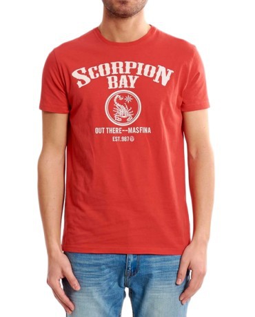 T-shirt logo scorpion bay ring rossa