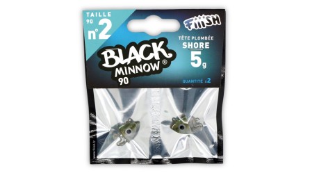 Fiiish de la Tête de gabarit de Rive 5 g Black Minnow 90