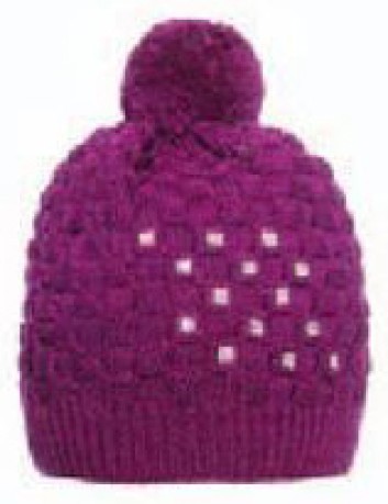 Sombrero de mujer con diamantes de imitación de color púrpura