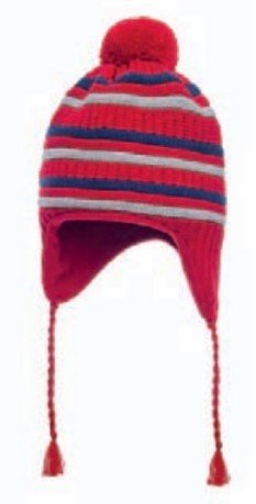 Cappello bambino peruviano rosso e grigio