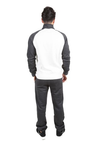 Tuta da Uomo Sweat Suit Fleece bianco grigio 