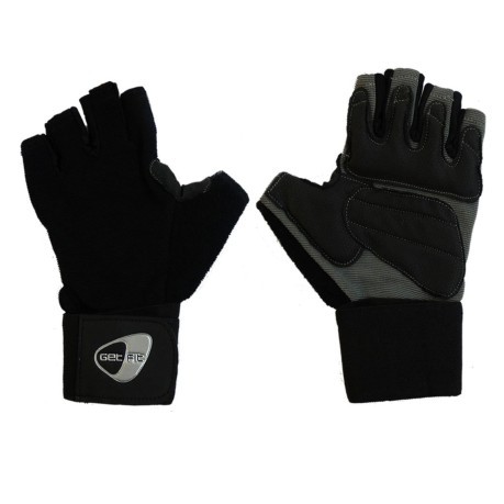 Handschuhe Fitness Leder schwarz