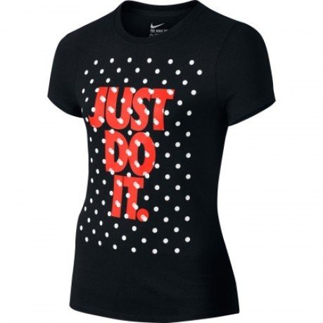 T-Shirt Girl Shadow Dot black red
