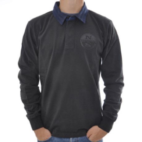 Hommes Polo Rugby gris