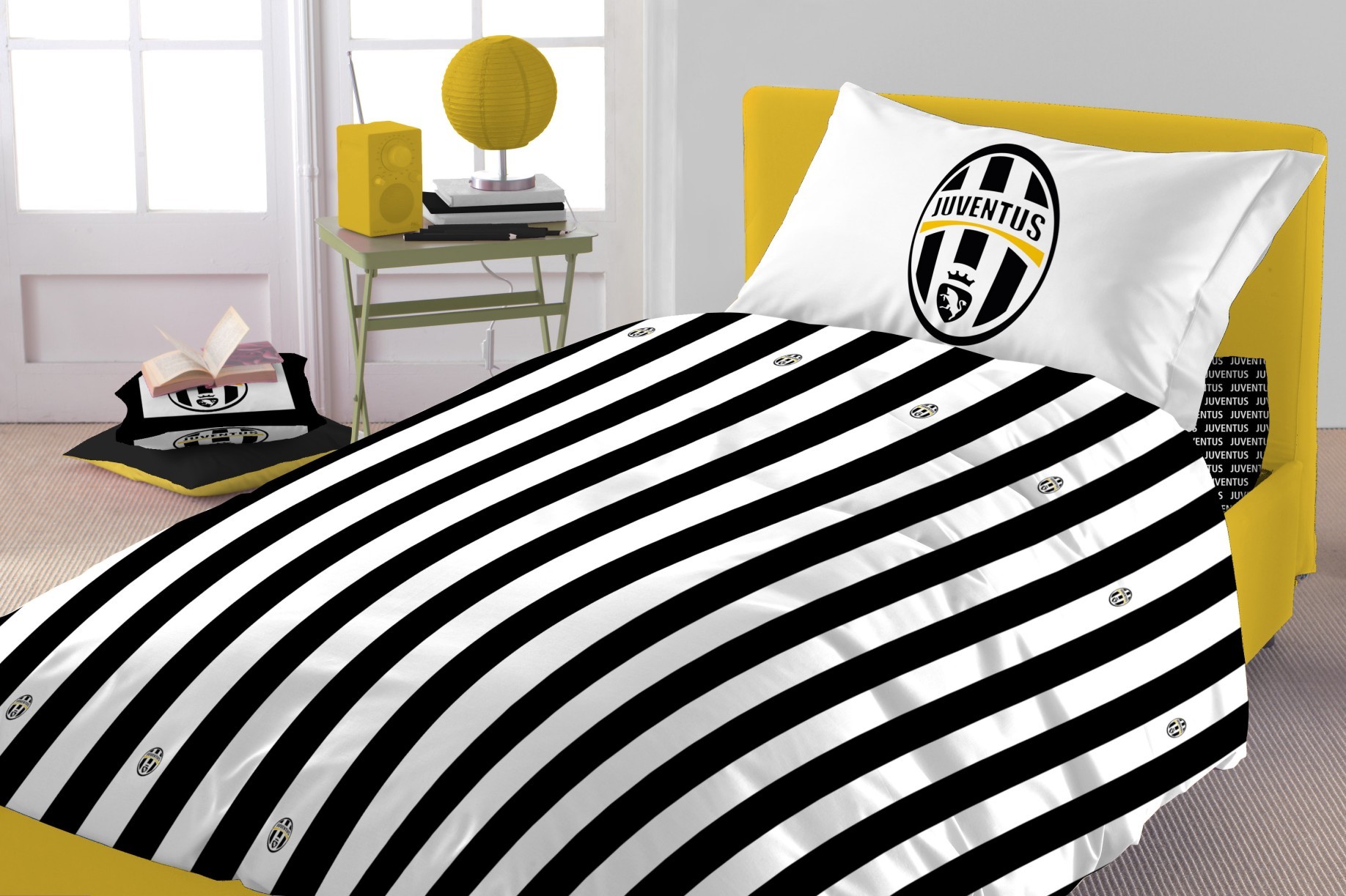 Copripiumino Juventus.The Parure Duvet Cover Double Juve Colore White Black Novia