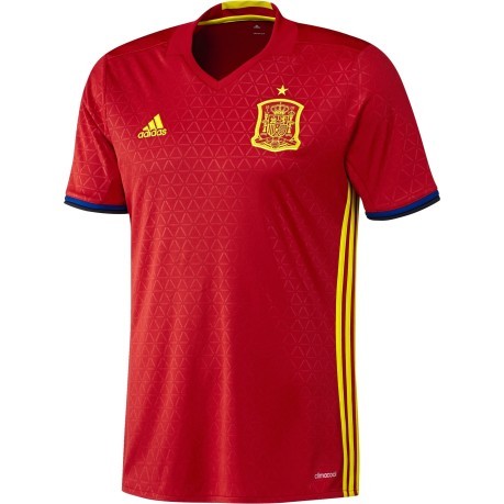 Shirt Spain Home Replica red-yellow front