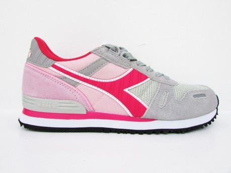 the shoe right side gray pink